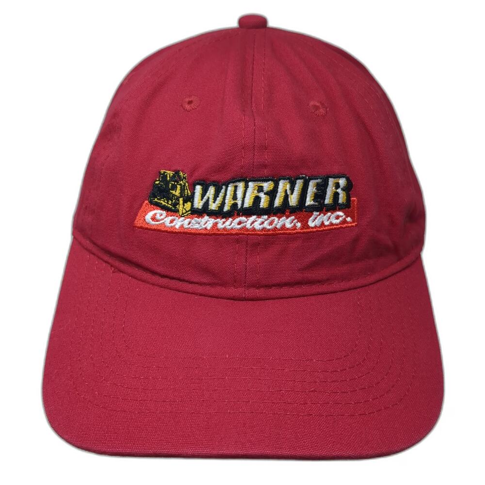 Port & Company Warner Construction Inc Red Baseball Cap One Size Strapback Hat